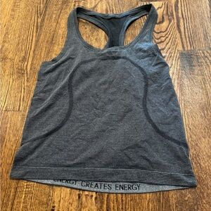 Lululemon Size 6 Black and White Striped Racerback Tank Top